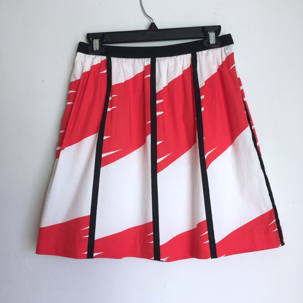 Vince Camuto Abstract Print Red A-line Skirt
